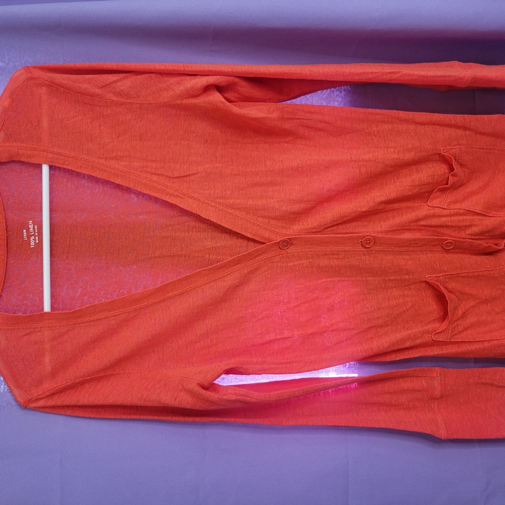 J. Crew Coral Cardigan Sweater